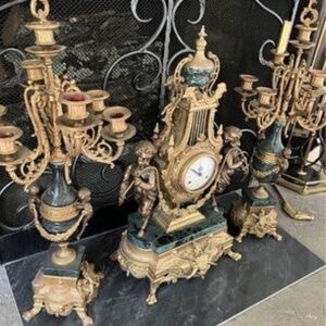 Imperial clock and candelabra set made in Italy